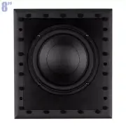 8" In-Wall Passive Subwoofer Audio Speaker Home Theater Cinema Paintable Grille