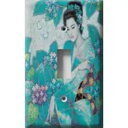 SnazzySwitch Blue Oriental Woman Decorative Light Switch Plate Cover