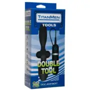 Doc Johnson - TitanMen Double Tool Vibrating Silicone Butt Plug, 7.5"