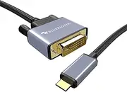 USB C to DVI Cable (2M, 4K 30Hz, USB 3.1 Type C to DVI, Thunderbolt 3 to DVI) USB-C to DVI-D Cable Compatible with Samsung Galaxy, Surface Book, MacBook Pro, Dell, Pixelbook and More