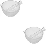 FOMIYES 2 Sets Glass Pestle and Small and Pestle Pestle Mini and Pestle Grout and Grinder Bowl and Pestle Small White