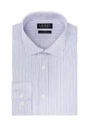 Lauren Ralph Lauren Men's Ultraflex Slim Fit Lilac Striped Dress Shirt 16.5 32/3