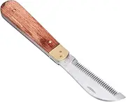 Horse Grooming Stripping Knife, Professional Efficient Safe Remove Old Hair Rosewood Handle Horse Hair Strippping Tool, Right Handed Fold Up Design