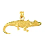 14K Gold Alligator Pendant