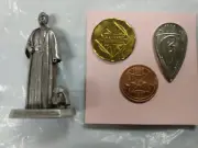 Vtg 1997 LFL Fine Pewter Star Wars Anakin Skywalker Darth Vader (USA) & 3 Coins