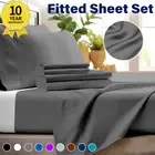 2000TC Ultra Soft Deep Fitted Sheet Set Pillowcases Single/Double/Queen/King Bed