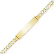 14k Solid Yellow Gold Baby ID Bracelet, Cuban Link, Pulsera De Oro 14k Para Bebe