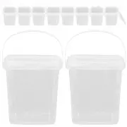 10 Pcs Ice Cream Bucket Storage Buckets with Lids Tubs Container