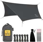 Portable Hammock Tarp with Stakes & Guy Lines - Lightweight Camping Must-Have