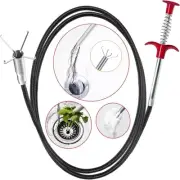 61" Drain Snake Hair Drain Clog Remover Tool with 4 Claws Bendable Hose - Fle...