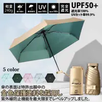 在飛比找PChome24h購物優惠-日本高密度鈦金布抗UV晴雨兩用輕巧五折口袋傘