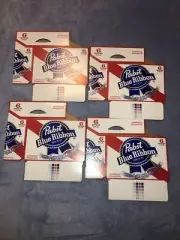 4 Pabst Blue Ribbon Cardboard Carrier Carton Box 6 Bottles Free Shipping