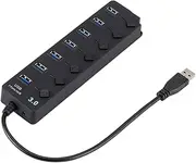 BRIGHTFUFU Port USB Hub Splitter for Computer Laptop Tablet Smartphone Use Black USB Adapter with Overvoltage Protection Fast Data Transfer No Additional Power Required