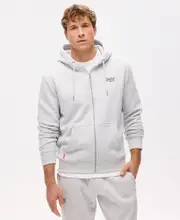 Essential Logo Zip Hoodie | Glacier Grey Marle