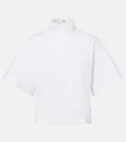 [Alaia] Alaïa High-neck cotton jersey T-shirt AU 12 white