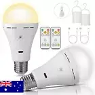 E27 Emergency Rechargeable 7W Light Bulb Remote Controller for Home Power AC AU