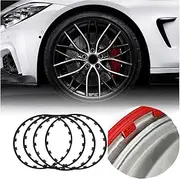 Rim Protector Alloy Wheel Rims Protectors for All Cars,16-20 in Car Wheel Protection Ring 4 Pieces G20240113(Color:Red,Size:19in)(Black,19in)