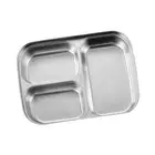 Divided Dinner Plate Portion Control Tray Multipurpose Stainless Steel Serving