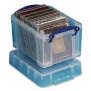Snap-Lid Storage Bin, 0.79 Gal, 7.06" X 9.62" X 6.25", Clear/blue