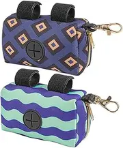 LOORGVEL 2Pcs Portable Diaper Bag Dispenser for Outdoor Use Convenient Diaper Trash Bag Holder Includes and Wave Pattern for Essentials and Dog Poop Bags