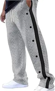 [Generic] Men's Baggy Sweatpants Fleece Opening Bottom Sweatpants Athletic Lounge Pants with Pockets 2025 Spring Fall Jogger Pants