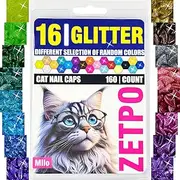 120 pcs Soft Cat Claw Caps Cats Nail Claws 6X Colors + 6X Adhesive Glue + 6X Applicator, Pet Cap Tips Cover Paws Grooming Soft Covers (M, Blue, Silver, Purple, White, Black, Sky Blue)