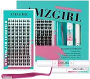 Diy Lash Extension Kit Lash Extensions Kits 84 Pcs Lash Clusters With Lash Glue, Remover, Eyelash Clusters Tweezer For Beginner Diy Individual Lash Extension At Home Easy To Apply(Blushing)