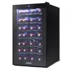 NNEDSZ Wine Cooler 28 Bottles Glass Door Beverage Cooler Thermoelectric Fridge B