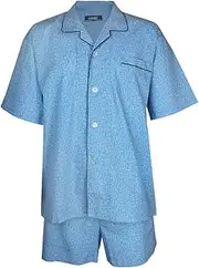 [LYNX] Men's Summerweight Poly Cotton Short Sleeve Pyjama Set