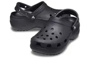 Crocs Womens Classic Platform Clog Sandals - Black