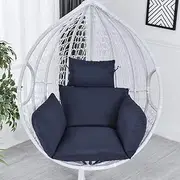 Garden Patio Swing Cushion,Hanging Basket Seat Pad Replacement Thicken Cotton Egg Shaped Chair Mat Swing Chair Pads with Pillow (No Chair)