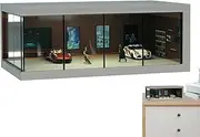 Model Car Display Case, Car Model Storage Case | 1/64 Scale Car Display Box - Realistic Car Parking, Stackable Vehicle Toy Organizer with Light for Collectors
