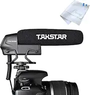 TAKSTAR SGC-600 On-camera Condenser Microphone Mic Super-cardioid 3-level Gain Control 3.5mm Plug with Windscreen Cold Shoe Mount Compatible with Canon Nikon Sony DSLR Cameras Camcorders