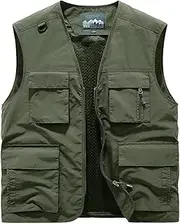 [QtthZZr] Men's Vest Spring and Autumn Thin Section Gilet Sleeveless Casual Loose Jacket Outdoor Photography Fishing Vest