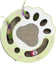 Cxiskyu Mat for Cat Scratching Cardboard - Cat Scratch Board - Feather Ball Interactive Sturdy Funny Multi-functional Toy for Kitten Sofa Floor Home Play