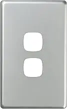 HPM Excel 2 Gang Coverplate, Matt Silver