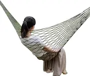 Soobu Outdoor Hammock, Compact Mesh Nylon, Single Person, Green, 240X80cm, 206g Max Weight, Camping, Climbing, Travel, Garden, Leisure