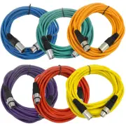- SAXLX-25-6 Pack of 25' Multiple Color XLR Male to XLR Female Microphone Cab...