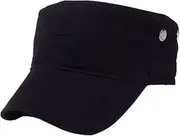 [EBIEFLY] Casual Summer Hat Beach Sun Cap Flache Stil Outdoor Frauen Classic Military Cadet with Ventilation Holes Black
