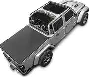 Alien Sunshade Jeep Gladiator Sun Shade (2018-Current)- Front & Rear Mesh Sunshade for Jeep Gladiator 4 Door, Reduces Wind & Noise – Universal Fit for Jeep Gladiator Accessories - (Black)