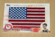 2012 Topps Olympics Commemorative American FLAG patch Natalie Coughlin Swimming