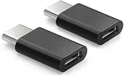USB C Adapter, [2 Pack] Convert Micro USB (Female) to USB-C (Male), Data Sync & Charging, Compatible Galaxy s20 s20+ S20Ultra,S9/S9+,MacBook,6P and all Type C Supported Device (Black)