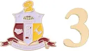 [Desert Cactus] Kappa Alpha Psi Lapel Pin KAP Yo Nupe D9 Divine 9 Cross Over Initiation Enamel Fraternity Formal Wear Blazer Jacket (Line Number Pin Set - #3), Metal, no gemstone
