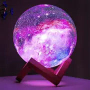 Catzon 3D Moon Light Galaxy Lamp 5.9 inch 16 Colors LED Touch Control Gifts for Kids NO Remote Control