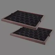 Small / Air Tite "A" Capsule Tray for Display Box Mahogany Finish