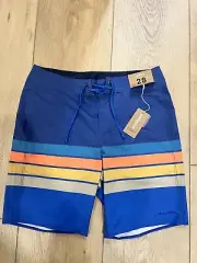 New Men's Patagonia Size 28 Hydropeak 18-in. Board Short Blue Stripe