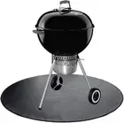36" Black Fireproof Round Ember Mat Heat Resistant Grill Fire Pit Pad for Deck