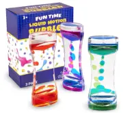 3-Pack Liquid Motion Bubbler Hourglass Timers – Sensory Fidget & Relaxation Toy