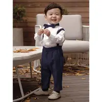 在飛比找ETMall東森購物網優惠-男童禮服周歲2024新款西裝套裝兒童西服花童表演服英倫帥氣背