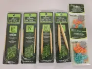 Clover Bamboo circular knitting needles 16 In, Variety 4 Pack, and stitch marker